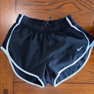 Nike Black Women's Athletic Shorts with White Trim medium